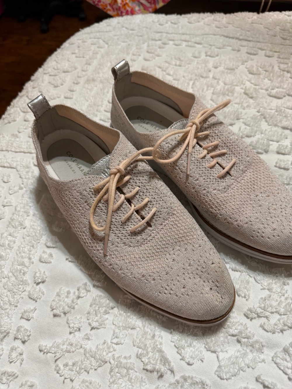Cole Haan Women’s W11506 Original Grand Wingtip Pink Oxford Shoes Size 9B - Picture 1 of 8
